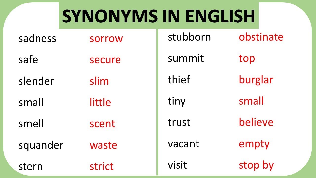 2 synonyms match. Synonyms for common Words. Visit synonyms. Easy synonyms. Improve synonyms.