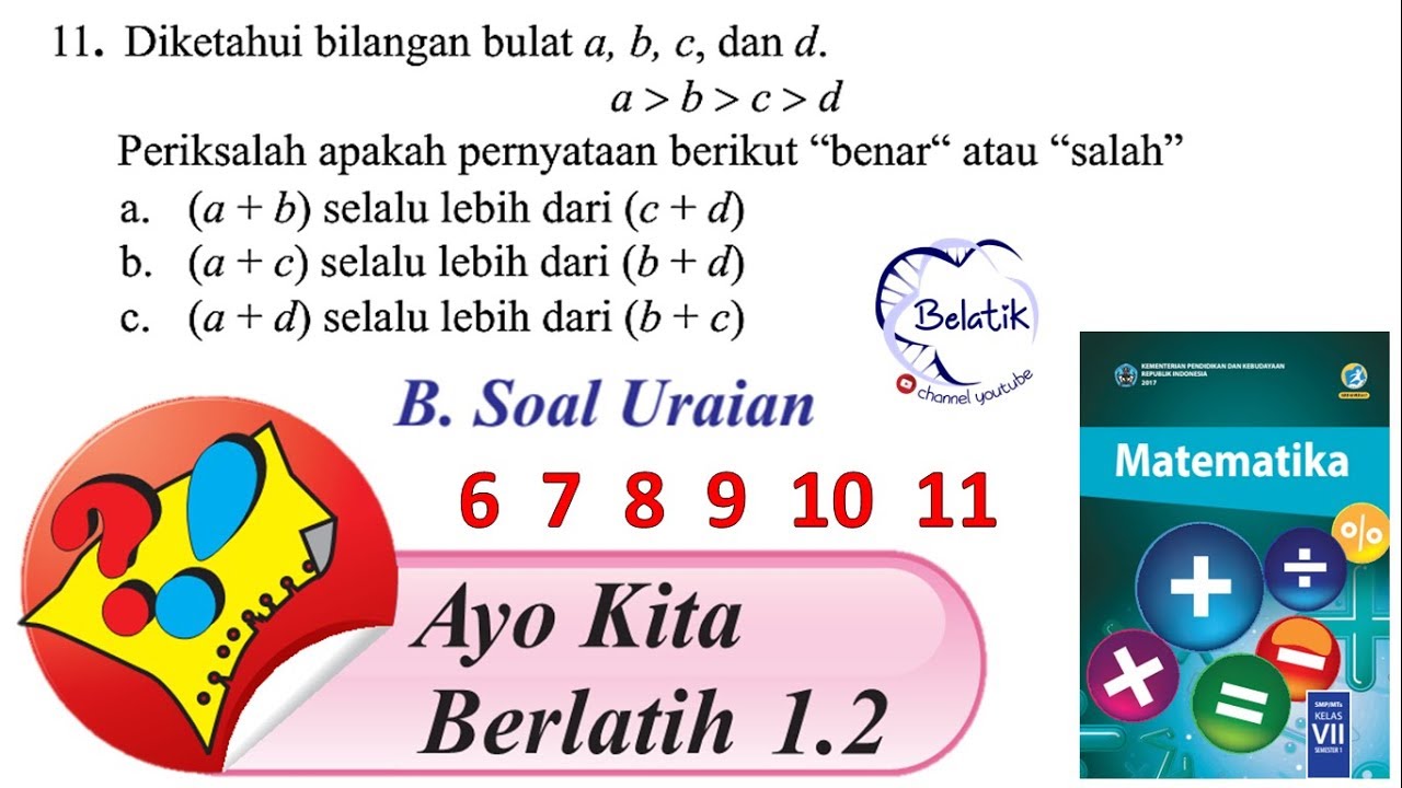 Ayo Kita Berlatih 1 2 Kelas 7 Smp Mts Penjumlahan Bilangan Bulat