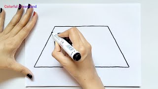 ( Shapes ) Trapezoid Drawing with Marker Pen and Coloring