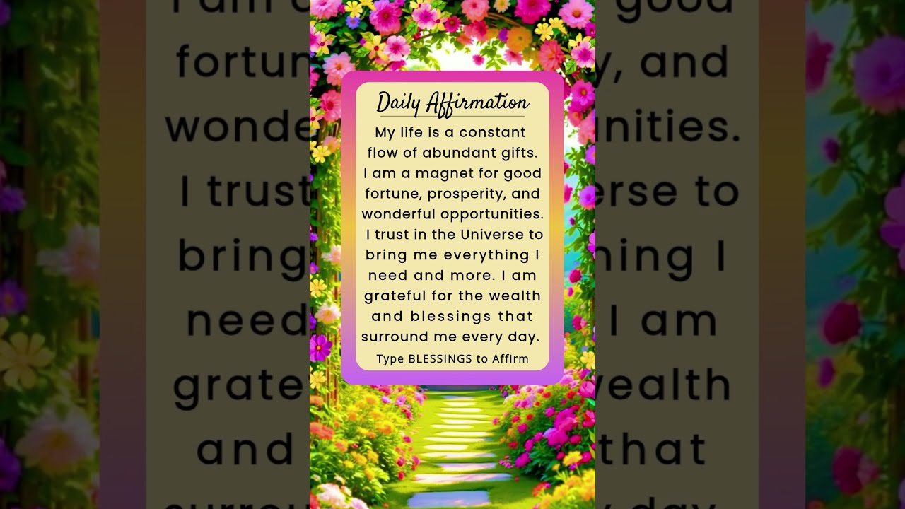  TRUST THE UNIVERSE Good Fortune Prosperity Wonderful Opportunities Affirmation For You