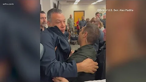 Sen. Alex Padilla forcibly removed from Kristi Noem press conference