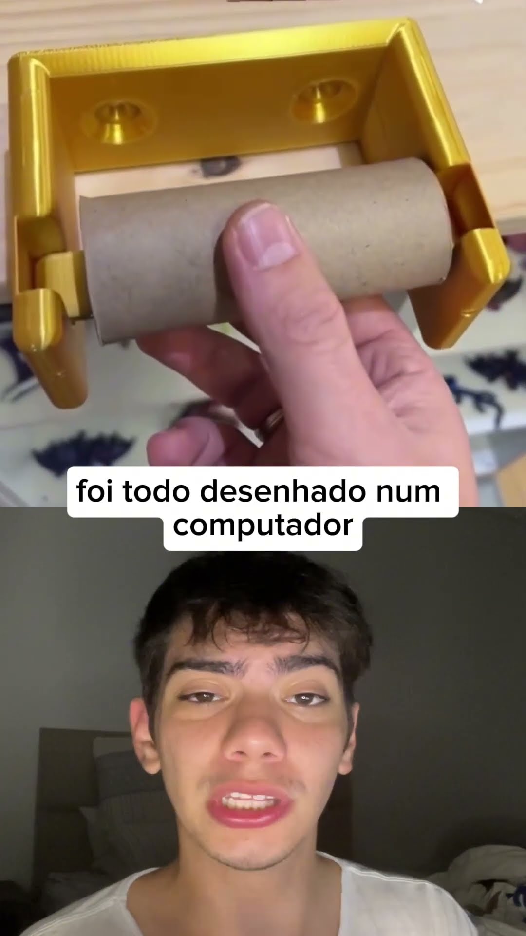 Suporte de papel higiênico feito com impressora 3D! ?️ Criativo e útil, você usaria um desses?