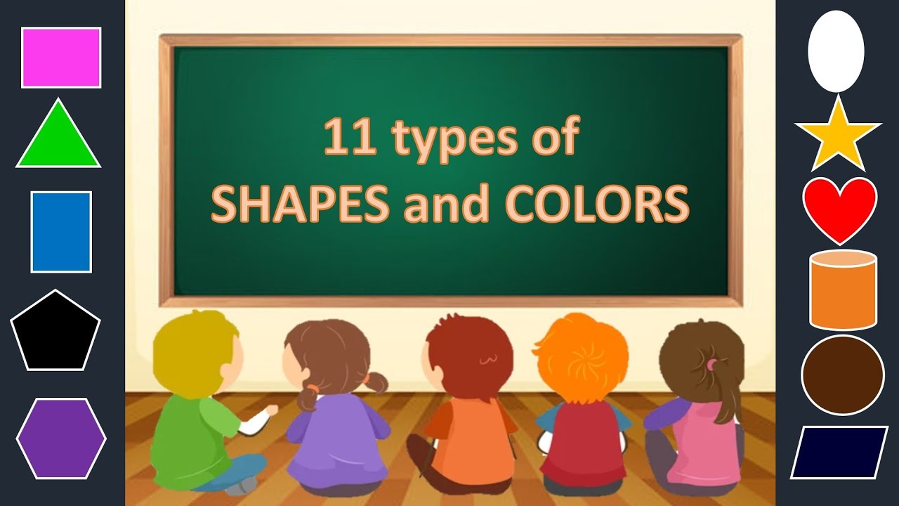 Learn Shapes and Colour | preschool kindergarten | black board class ...