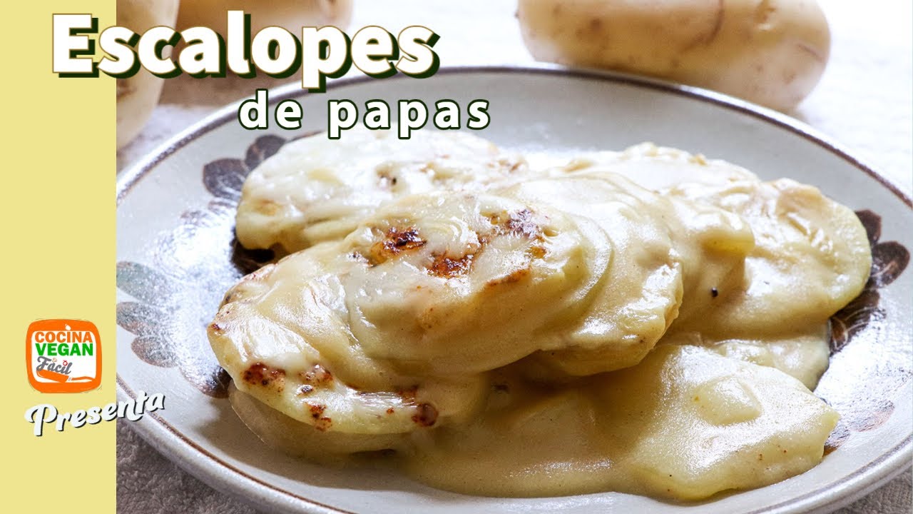 Escalopes de papa, ricas papas gratinadas en salsa sabor a queso - Cocina Vegan Fácil