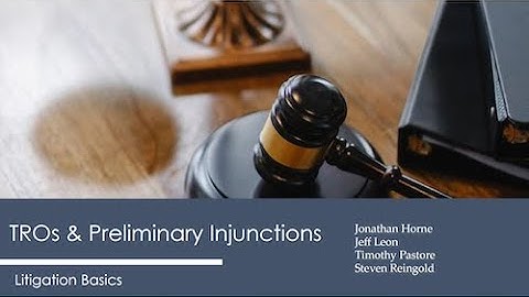 1 TROs and Preliminary Injunctions