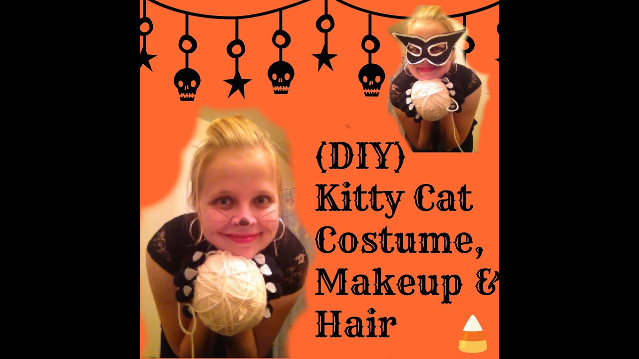 (DIY) Kitty Cat Costume, Hair & Makeup! YouTube