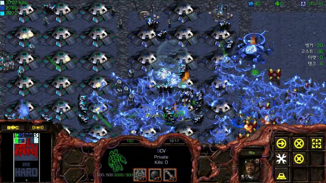 구석에서 천천히 클리어 (EUD 드라군 1000부대 막기_HARD)