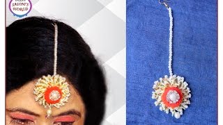 DIY How To Make Gota Maang Tikka for Bridal Jewellery Episode -3 by Jyoti Sachdeva .