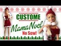 DIY 🎅🏼 How to make Costume of Mama Noel for your Barbie Doll Without Swing! No Sew