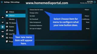 How to Customize Kodi Home Screen - Add Menu Item