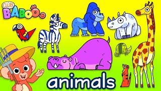 Learn Wild Animals For Kids | Wild Zoo Animals Names and Sounds for Children | Club Baboo