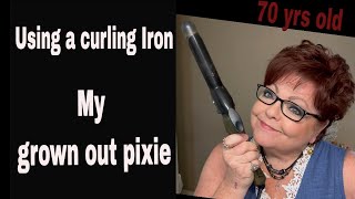 At 70 using curling Iron on grown out Pixie