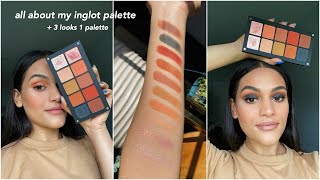 all about my INGLOT shadows // 3 looks 1 palette + swatches