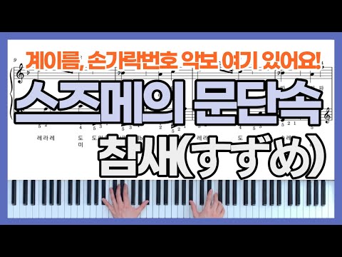 すずめ (참새) (풀버전, 계이름,손가락번호) - 스즈메의 문단속 OST