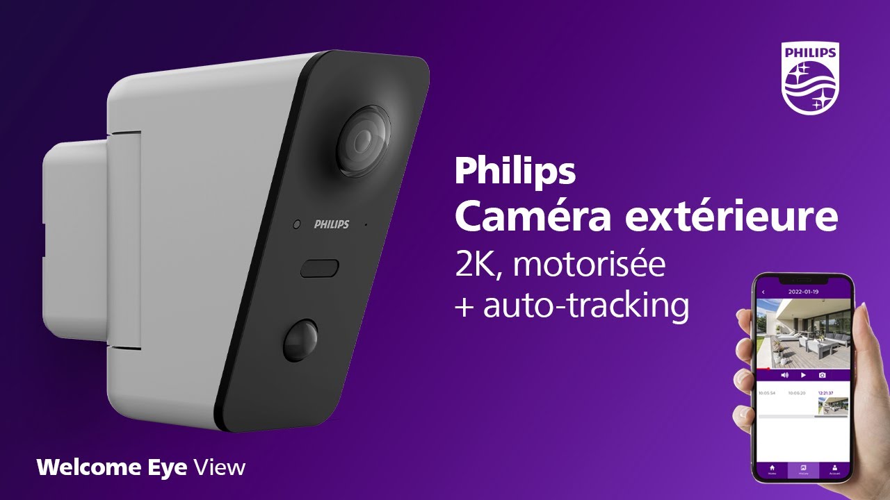 Caméra de sécurité extérieure 2K connectée et motorisée #Philips WelcomeEye  View avec autotracking 