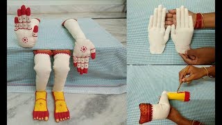 Hands And Legs Making For Devi Navaratri Idol And Varalakshmi Devi Abhaya & Hastha For Gowridevi