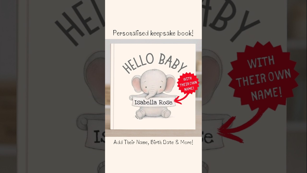 Personalised baby book for newborns 👶 Name, birth details & message inside! 