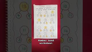 Number bond maths worksheet for class 1