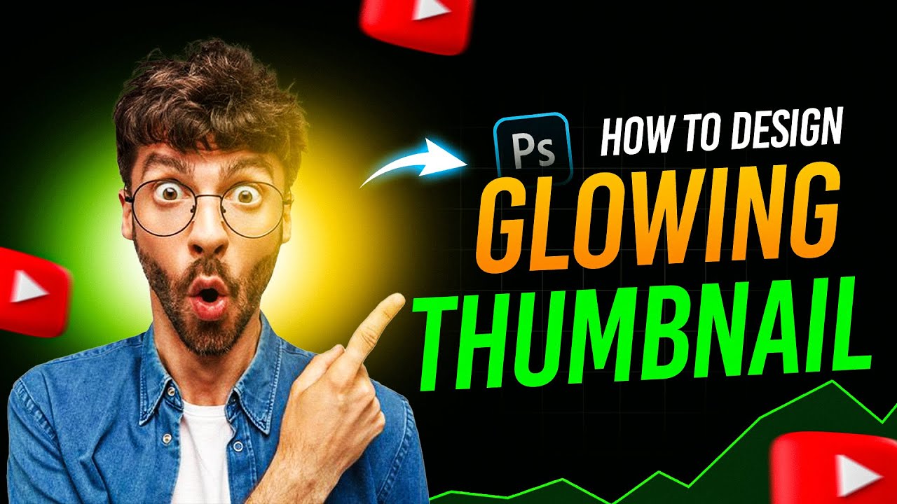 How to DESIGN Your GLOWING YouTube Thumbnail in Minutes In Adobe Photoshop + FREE PSD