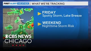 Spotty storm, lake breeze in Chicago Friday