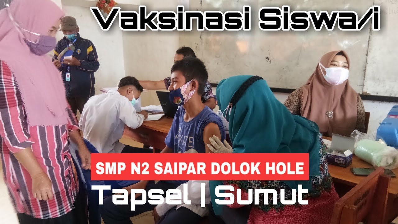 Semangat & Ekspresi Siswa/i SMP N2 Saipar Dolok Hole, saat mengikuti Vaksinasi