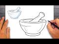 How to draw Medical Mortar Pestle - Easy Drawing for Kids & Beginners