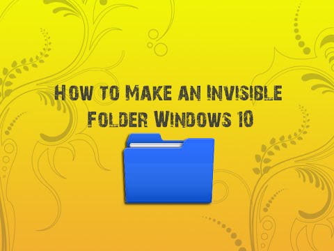 How to Make an Invisible Folder Windows 10 - YouTube