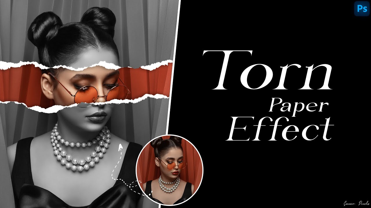 Torn paper effect | photoshop tutorial | SannamPixels - YouTube