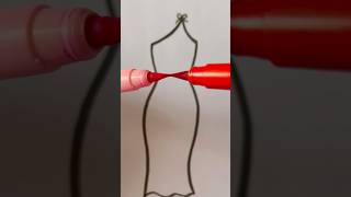 Blending brush pens tips to color a dress #doms #creative #art #shading #simple #viralart #ytshorts