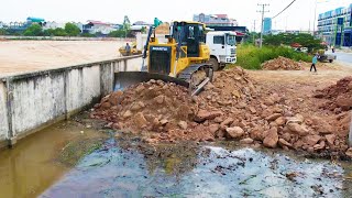 Nicely View! Strong Bulldozer Shantui Good Experience With Landfilling \u0026 Clearing Mud