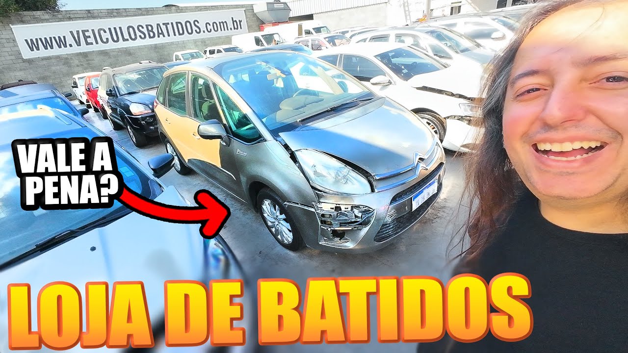 MELHOR QUE LEILÃO? 🤔 UMA LOJA SÓ DE CARROS BATIDOS 😵 VALE A PENA?