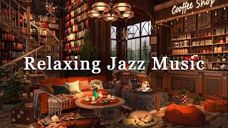 Relaxing Jazz Music with Relaxing Rain Sound ☕ Warm Cafe Ambience ~ Smooth Jazz Music for Work, Calm