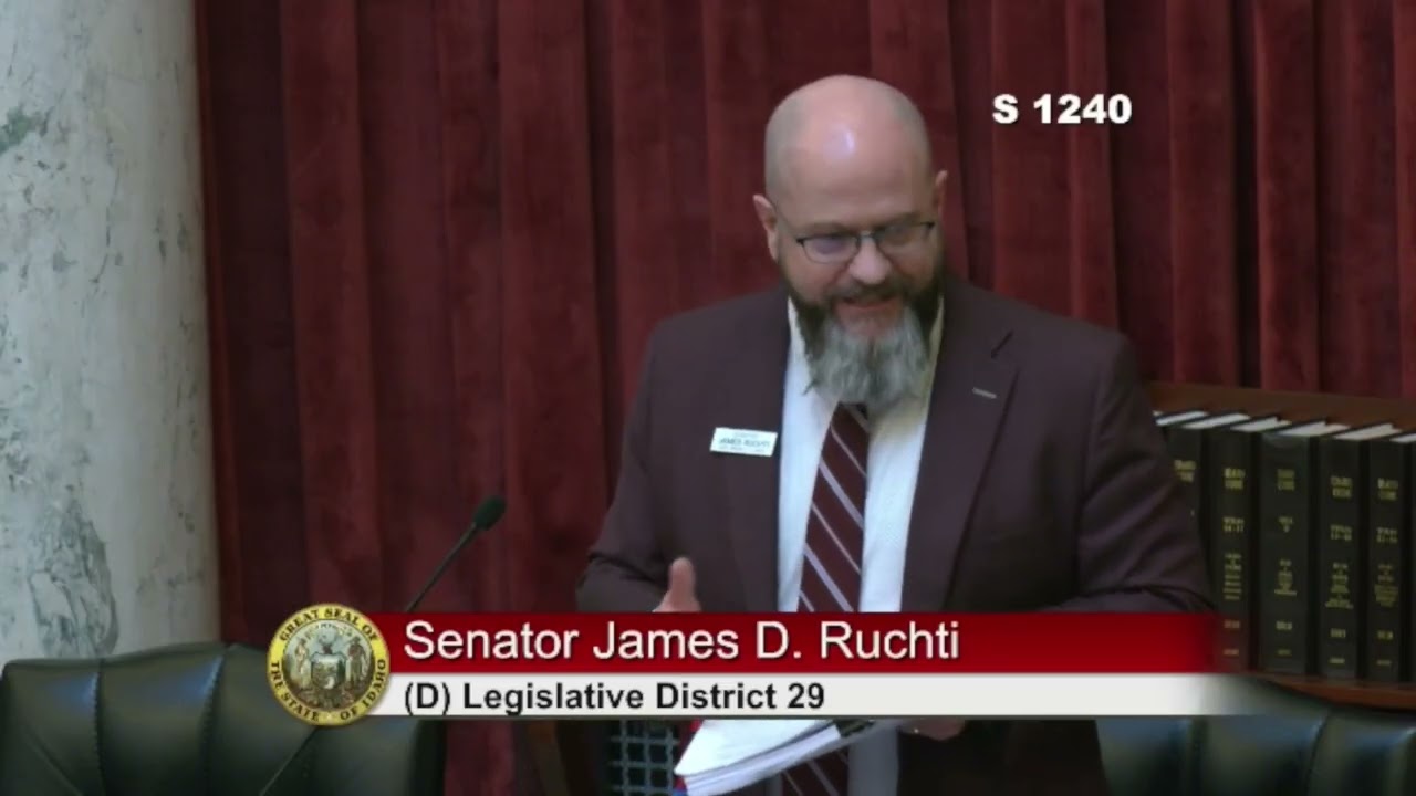 Sen. James D. Ruchti presents SB 1240 on the floor of the Idaho Senate.