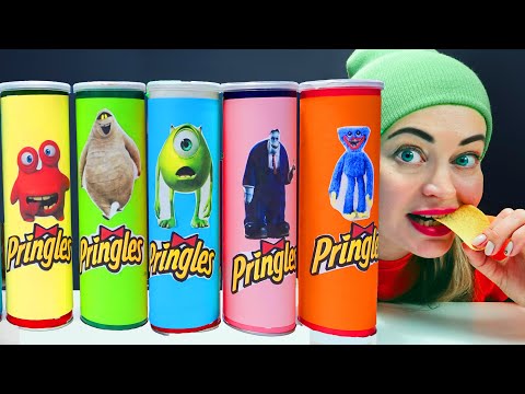 YumYum Mukbang 손가락 가족 노래 먹는 비디오 Eating Pringles Decoration