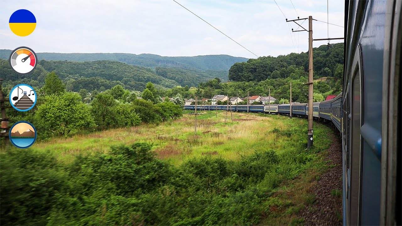 Uzh River Valley & Near Slovak Border | Ukraine through the train window | Railway ASMR 🇺🇦