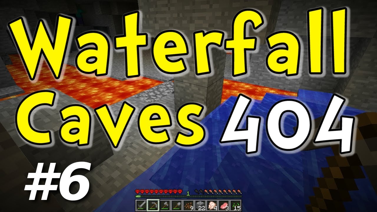 Waterfall Caverns E06 "Lava Moat" (Minecraft 404 Hardcore Challenge)
