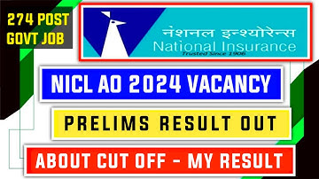NICL AO 2024 Prelims Result Out - High Cut Off - My Result