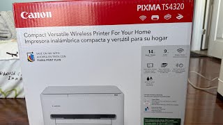 Unboxing :Canon PIXMA TS4320 Wireless Color Inkjet Printer for Duplex Printing, White –
