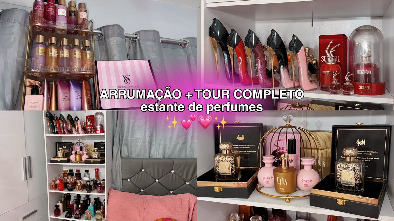 ARRUMAÇÃO + TOUR | estante de perfumes💗✨ #coleçãodeperfumes #explorar 