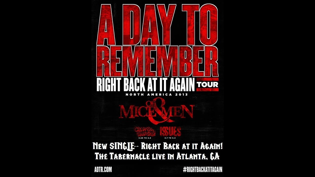 A Day to Remember - Right Back At It Again live (NEW SINGLE) The ...
