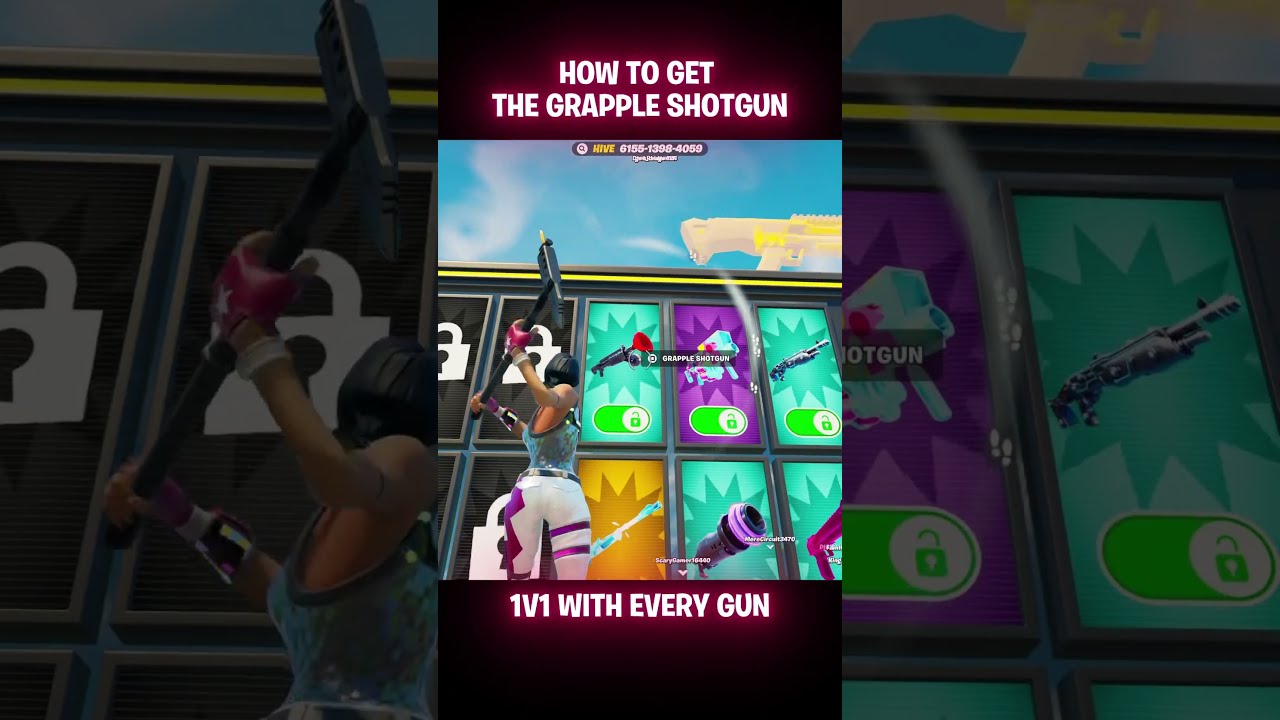 HOW TO GET THE GRAPPLE SHOTGUN IN 1V1 WITH EVERY GUN 