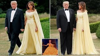 Radiant Melania is reminiscent of a Disney princess in a yellow off the shoulder gown