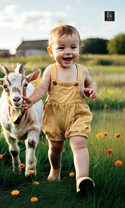 'Little Boy Running with Goat | La Ilaha Illallah Emotional Eid Short 🐐👦🌙' #shortsfeed #goat #baby