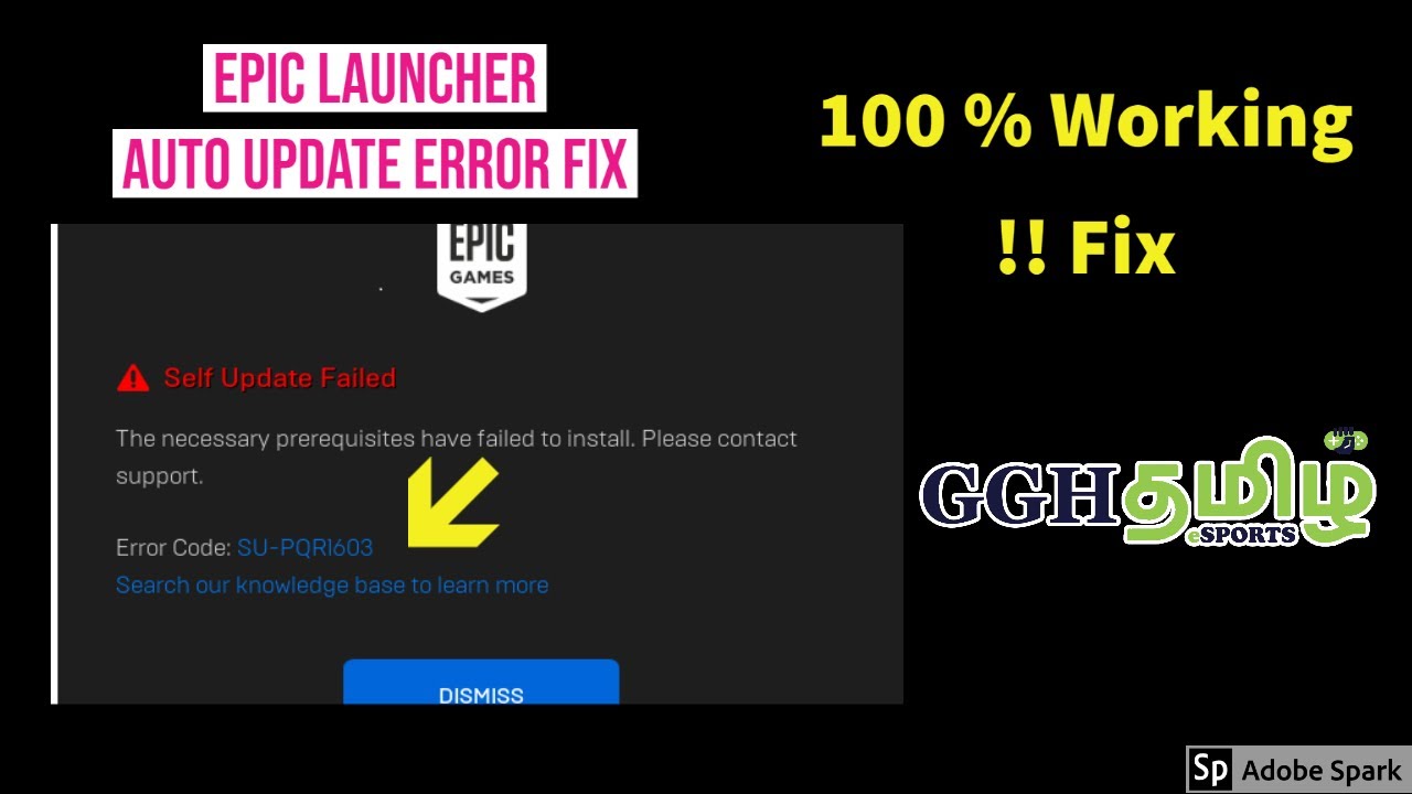 Epic Games Launcher Error Su Pqr1603 Fixed 100 Working Youtube
