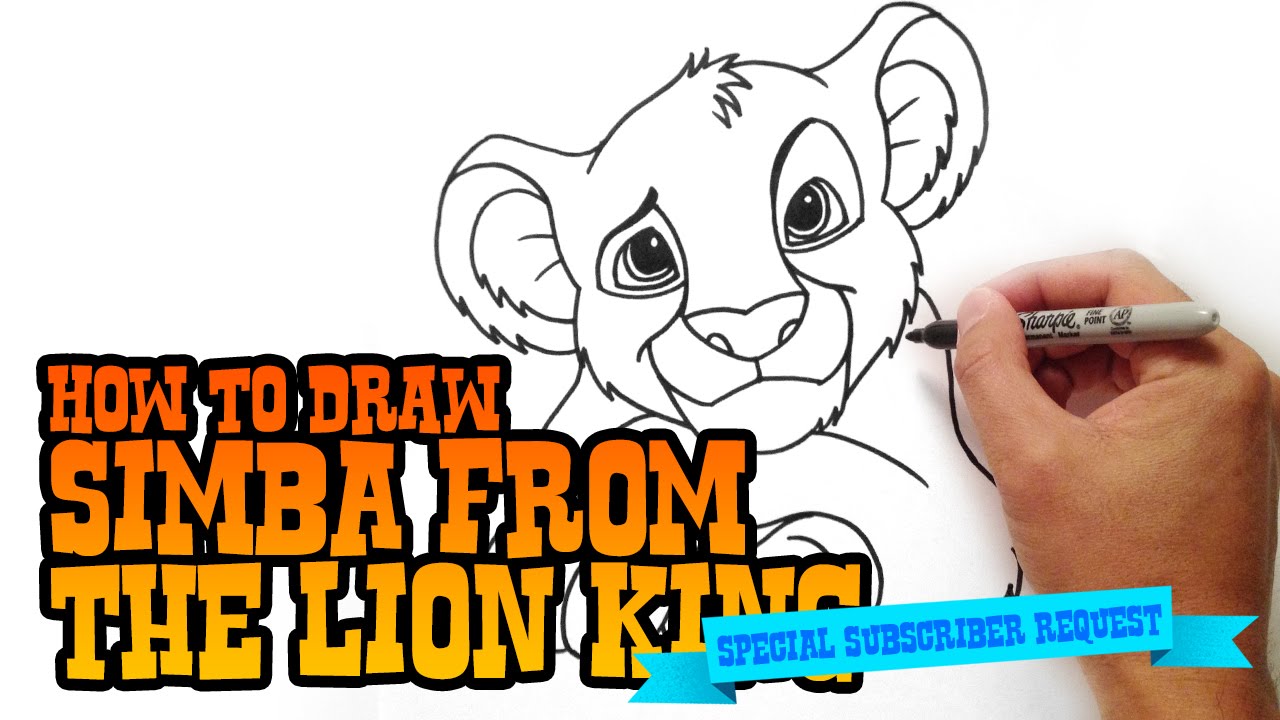 The Lion King | How to Draw Simba | Step by Step - YouTube