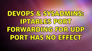 DevOps & SysAdmins: iptables port forwarding for UDP port has no effect Wealth