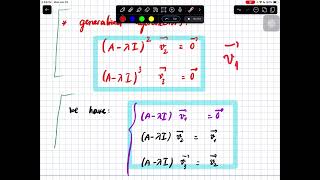 1 eigenvector and 2 generalized eigenvectors for a 3×3 matrix