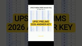 Upsc prelims 2026 Answer key - A series #shorts #upsc #result