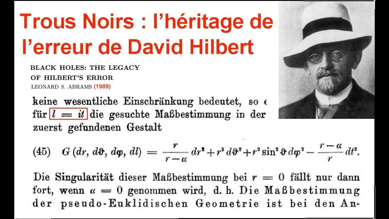 Le Trous Noirs -, l'héritage de l'erreur de David Hilbert