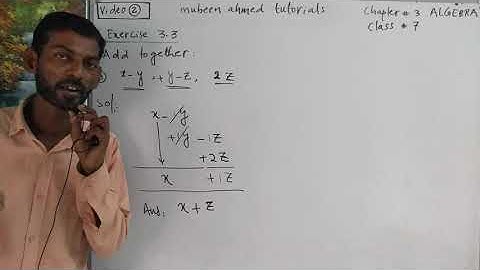 Class 7 Exercise 3.3  ( video 2)  Chapter 3 ALGEBRA-  Math